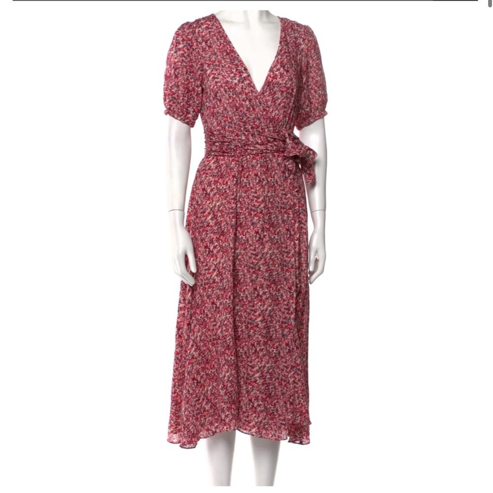 BA&SH Floral Print Midi Length Dress